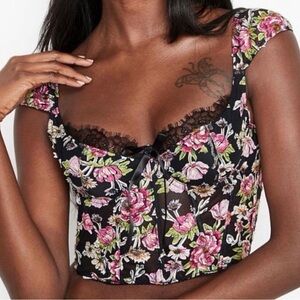 Victoria Secret For Love and Lemons Corset Floral Top